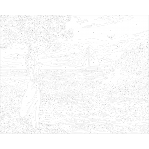 Комплект за рисуване по номера - Дамата и морето ZG 24127