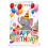 Картичка с диамантена мозайка „Слонче с балони – Happy Birthday“ 