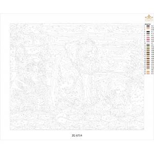 Картина по номера - Сладки кученца ZG 6714