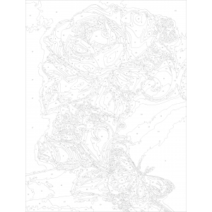 Картина по номера -  Рози и пеперуда ZE 3314