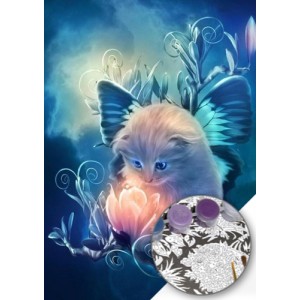 Картина по номера - Котенце и цвете ZE 3471 Картина по номера - Котенце и цвете ZE 3471