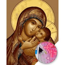 Дева Мария с младенец - Диамантен гоблен IK 304081 Дева Мария с младенец - Диамантен гоблен IK 304081
