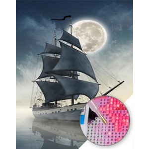 PZ 304296 Прекрасен фрегат - Диамантен гоблен PZ 304296 Прекрасен фрегат - Диамантен гоблен