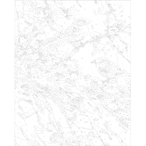 Сакура и птици - Картина по номера ZG 10004