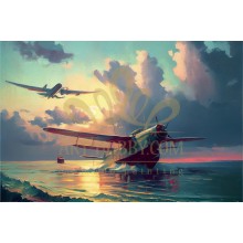 Самолети и море - Картина по номера ZG 10056