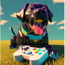 GI 303099  Диамантен гоблен - Игриво куче