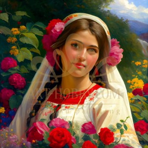 LD 303047 Диамантен гоблен - Хубавица и рози