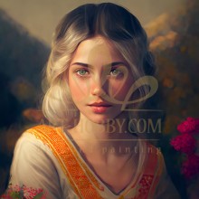 LD 303069 Диамантен гоблен - Момиче със зелени очи