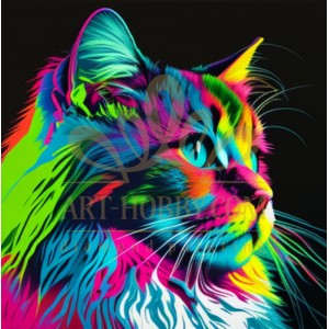 GI 303115  Диамантен гоблен - Ярка котка