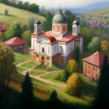 Диамантен гоблен Селска църква PZ 404003