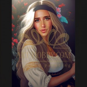 LD 304246 Прекрасна българка - Диамантен гоблен LD 304246 Прекрасна българка - Диамантен гоблен