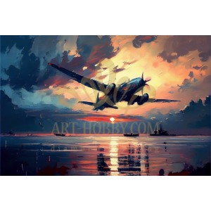  PZ 304325 Самолет и кораби - Диамантен гоблен