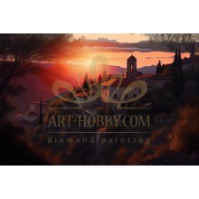 Вечерно село в планина - Диамантен гоблен PZ 405167