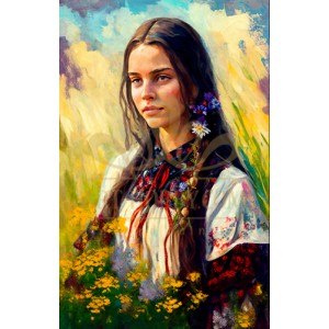 Хубавица в полето - Диамантен гоблен LD 405084