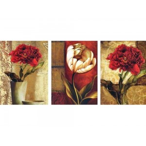Рисуване по номера - Триптих - Прекрасни цветя PG 028