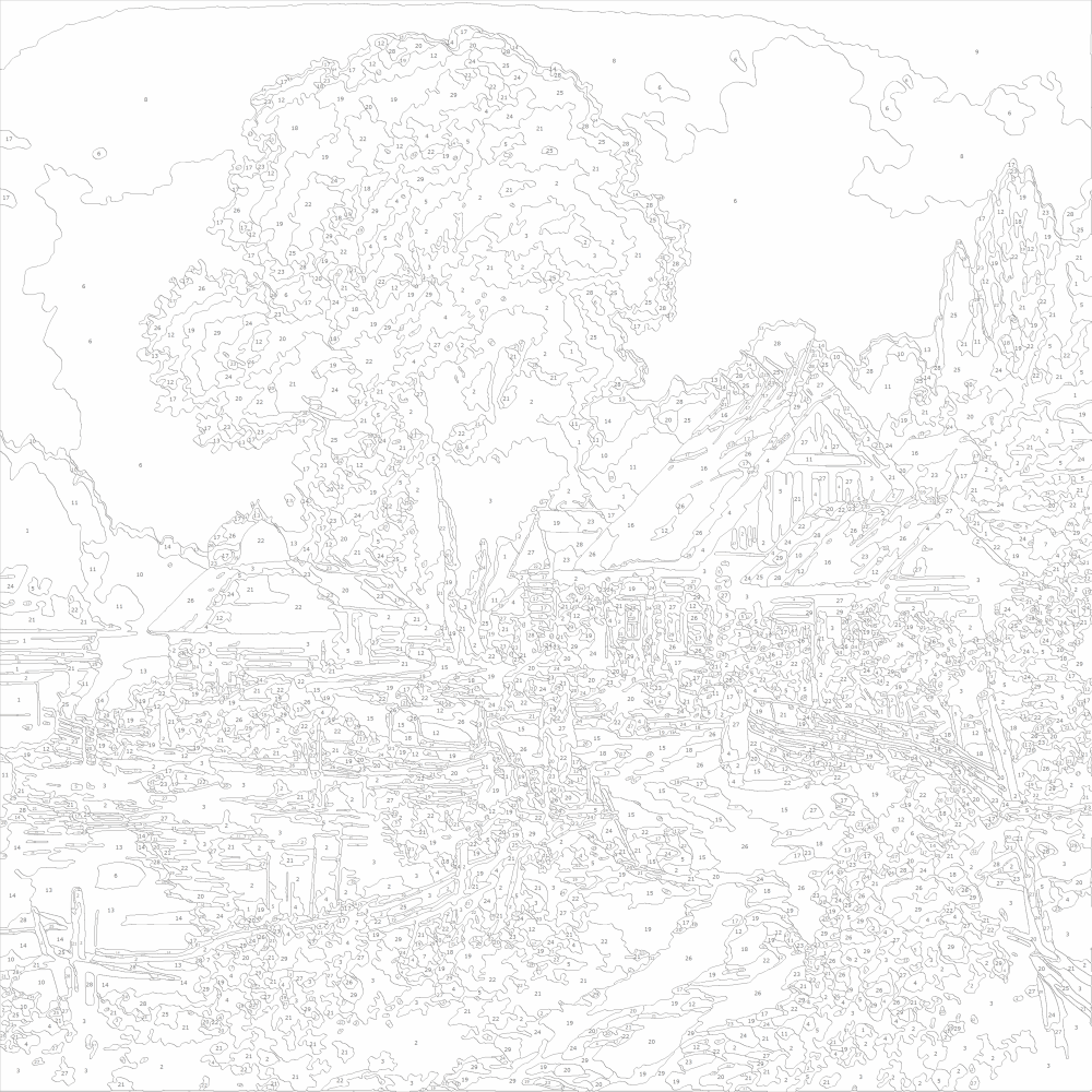 Картина по номера - Есенно село ZP 808