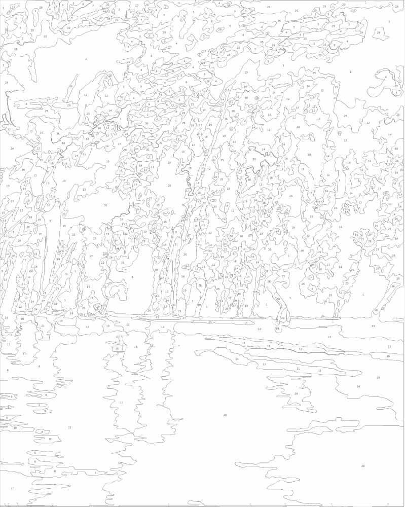 Рисуване по номера - Триптих - Водопад PG 110