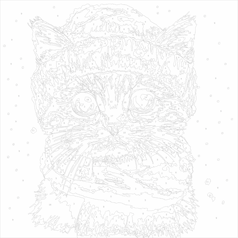 Рисуване по номера - Коте с шапка ZP 1397