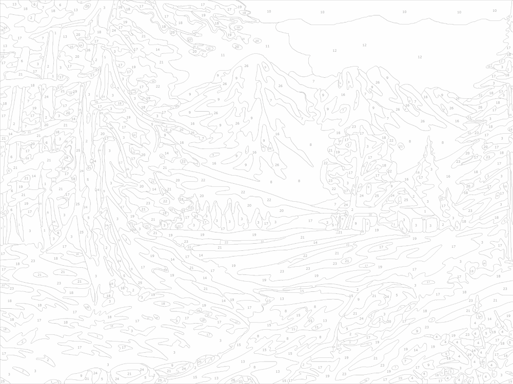 Картина по номера - Планинска река ZE 6076
