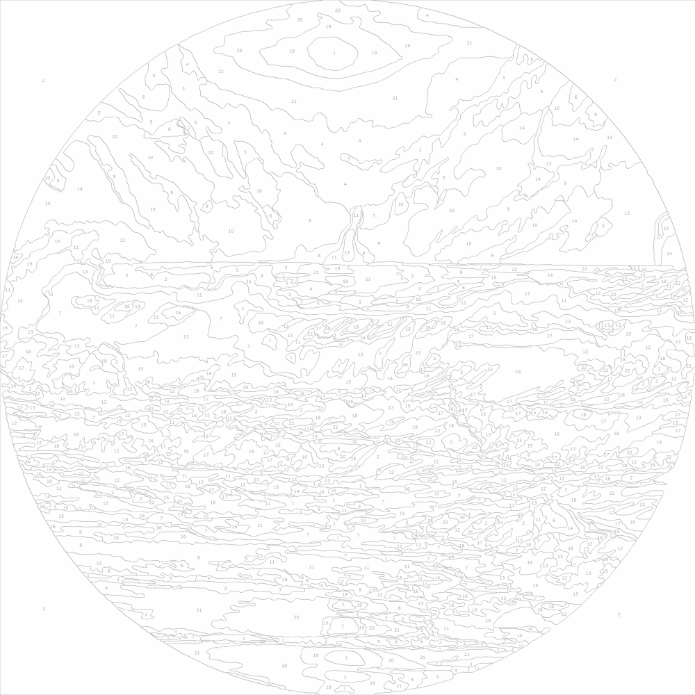 Кръгла картина по номера - Морски залез CRL 5059