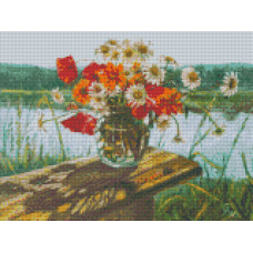 FLORI PE BANC - Goblen de diamante  34040