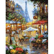  Pictura pe numere - Piața de flori din Paris ZG 25578
