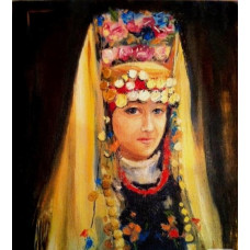 FETĂ ÎN COSTUM NAȚIONAL -  Goblen de diamante NM 001