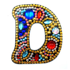 Breloc cu diamante - Litere - D - QC04