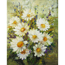 BUCHET DE PRIMĂVARĂ DE CAMOMILE -  Goblen de diamante FL 30403
