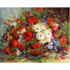 BUCHET DE FLORI DE PRIMĂVARĂ -  Goblen de diamante FL 304017  