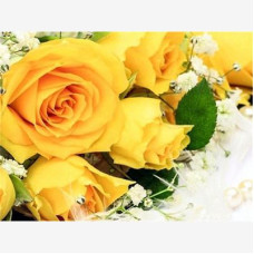 Buchet trandafiri galbeni - Goblen de diamante   FL 304055