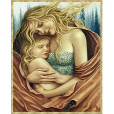 Mama cu un copil - Goblen de diamante LD 304025