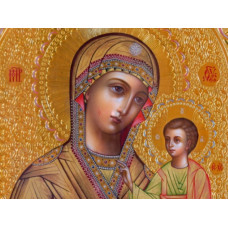 Fecioara Maria cu pruncul - Goblen de diamante IK 34122