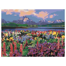 Pictura pe numere  -  Pajiște de flori ZE 3121
