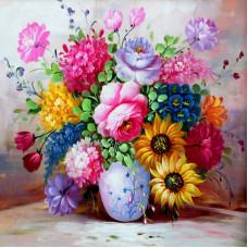 Pictura pe numere - Buchet de vară într-o vază ZP 038