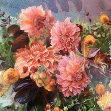 Pictura pe numere -  Flori roz ZP 037