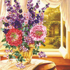 Buchet lângă fereastră - Goblen de diamante  FL 304105