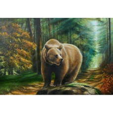 GI 304141 Goblen de diamante - Urs în pădure