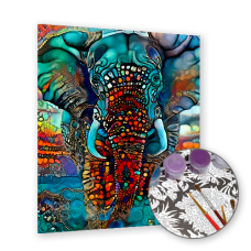 Elefant de flori - Pictura pe numere ZG 10107