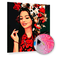 Fata cu flori -  Goblen de diamante LD 304194