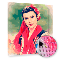 Fată cu coroană -  Goblen de diamante LD 304196