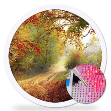 Goblen de diamante în formă rotundă - Toamna în pădure DRL 027