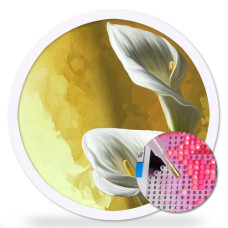 Goblen de diamante în formă rotundă - Flori frumoase DRL 035