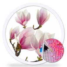 Goblen de diamante în formă rotundă - Flori roz DRL 037