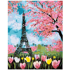 Pictura pe numere  - Turnul Eiffel în flori ZE 3140