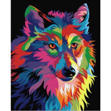 Pictura pe numere  - Lupul colorat ZE 5252