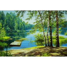 Mesteacan pe malul lacului - Pictura pe numere ZG 0330