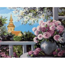 Buchet pe terasă - Pictura pe numere ZG 0426