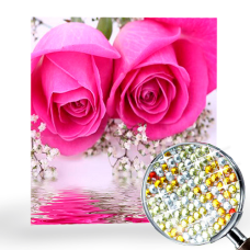 Goblen de diamante cu cristale strălucitoare - Doi trandafiri EZ 303001