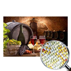 Goblen de diamante cu cristale strălucitoare - Natura moartă cu vin EZ 333003
